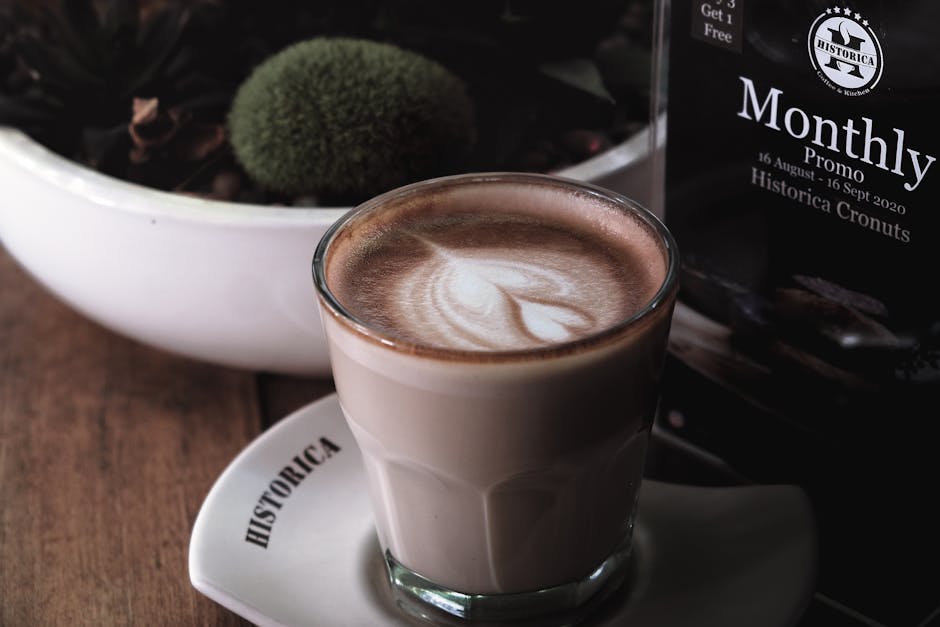 Coffee and a financial magazine